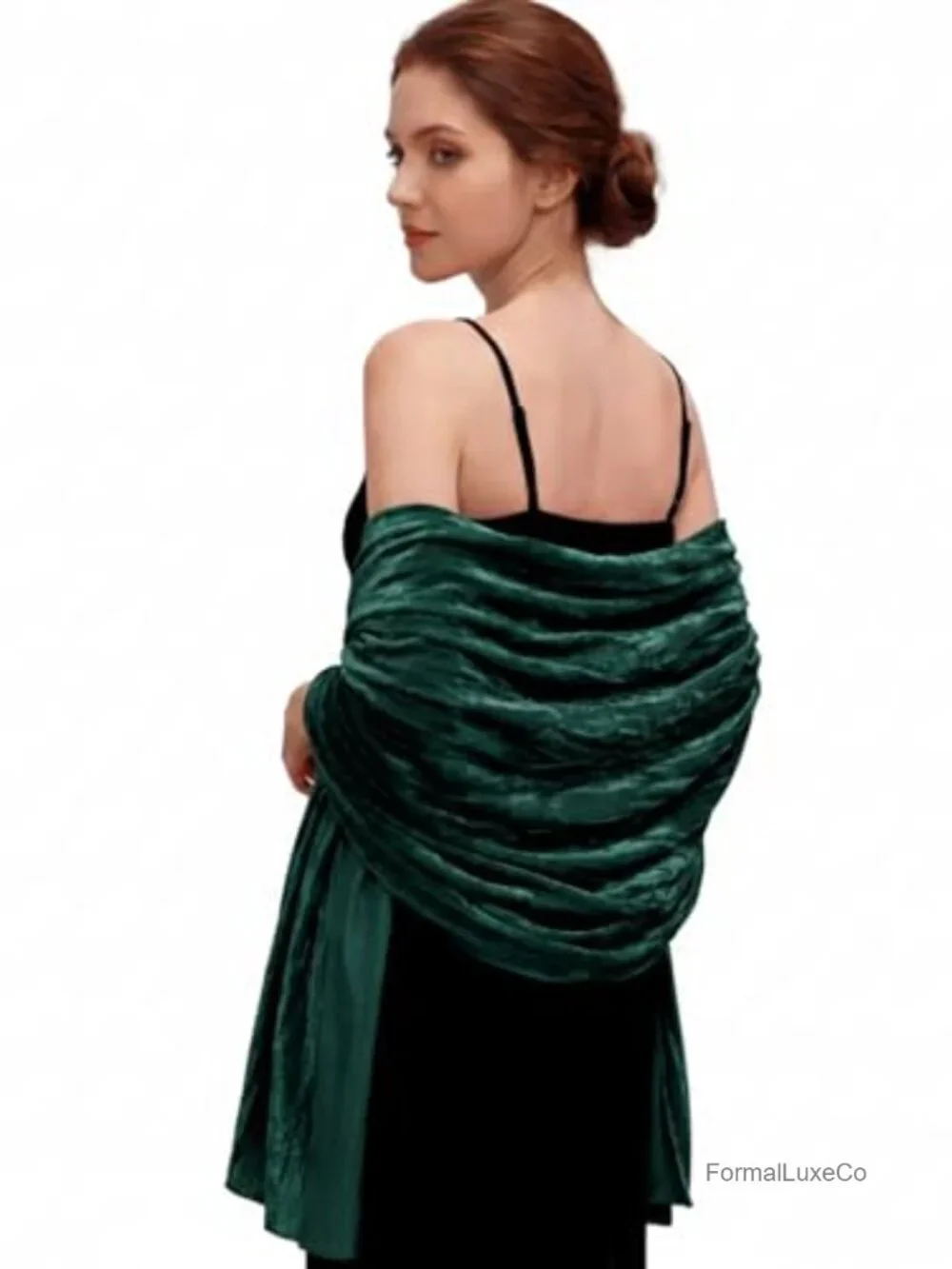 Velvet Wrinkled Shawl Wrap Evening Dress Bridal Scarf Cover Up